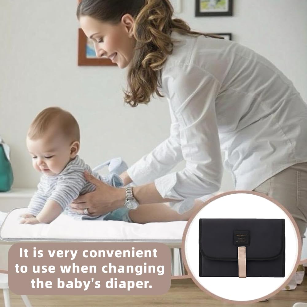 Portable Changing Mat Baby,Foldable Waterproof Lightweight Travel Changing Pad with Soft Cushioned Layer - Image 3