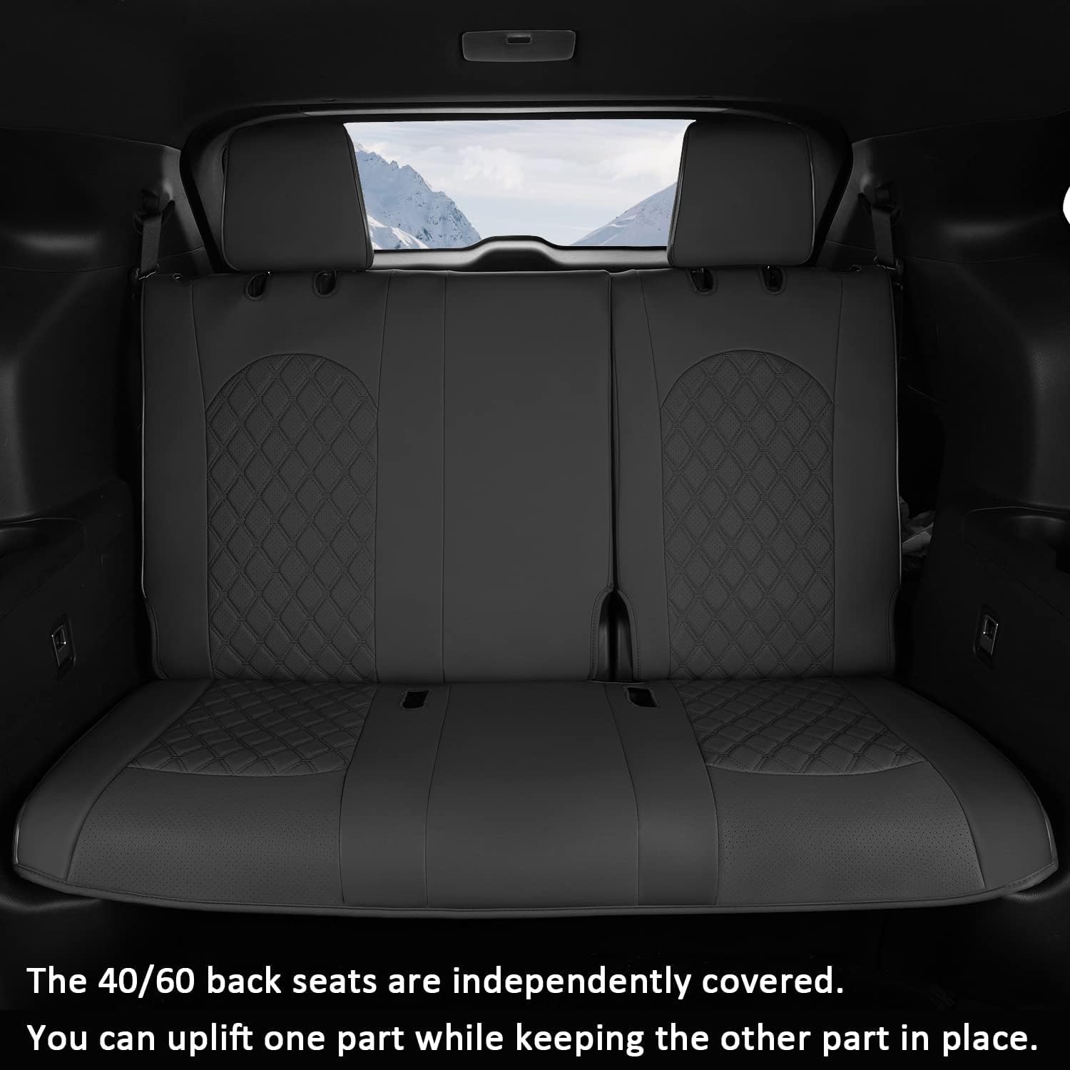 GIANT PANDA Customized Full Set Car Seat Covers Fit for Toyota Grand Highlander XLE/Limited/Platinum/Hybrid 2024 2025 2026 Three Rows, 7 Seats, Captain Chair, Faux Leather - (Black)