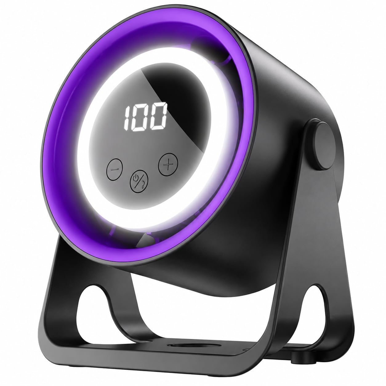 Ventilateur de bureau 2 en 1 rechargeable USB avec mini veilleuse LED intégrée