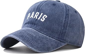 CORIRESHA Outdoor Paris Embroidery Baseball Cap Adjustable Washed Cotton Dad Hat for Men Womens