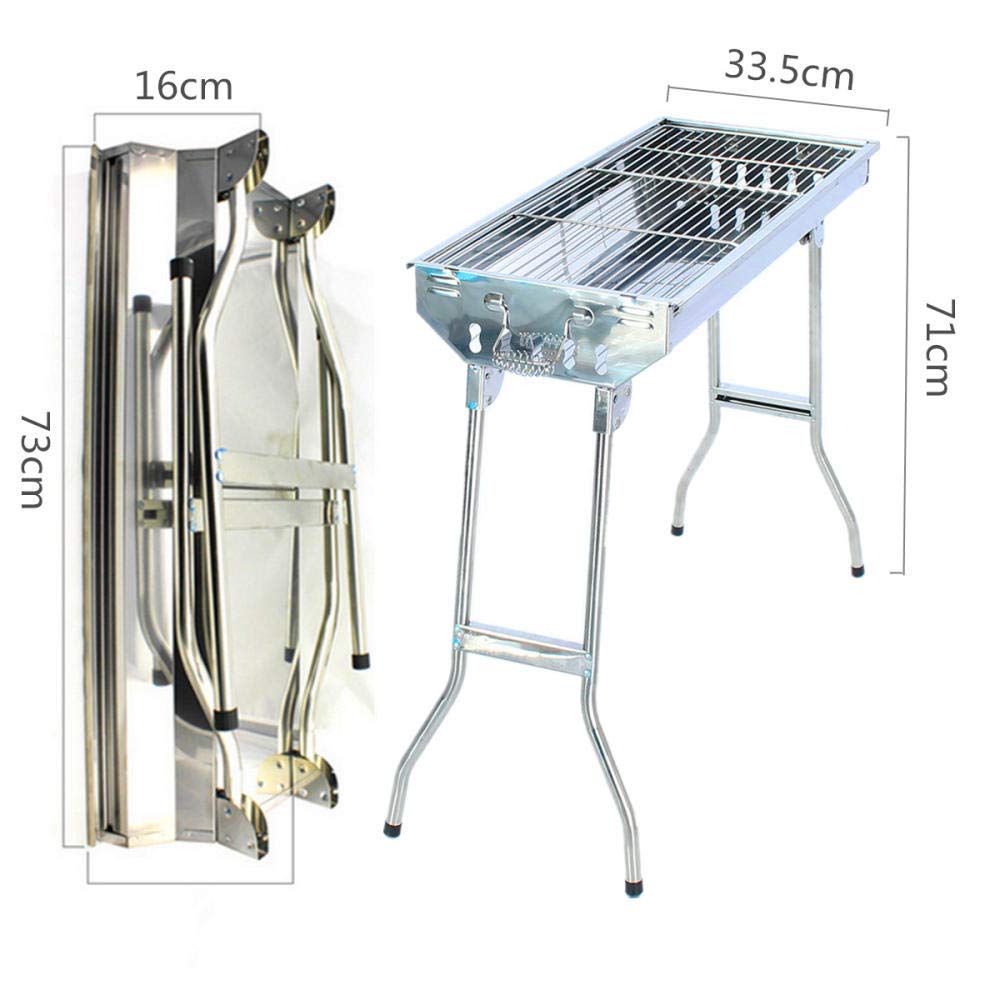 Parrilla plegable ajustable de acero inoxidable, portátil, para viajes, camping, mesa, parrilla de carbón