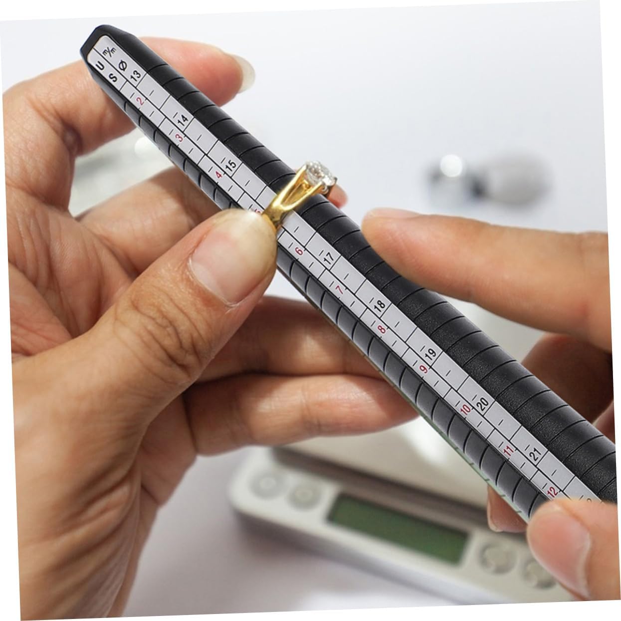 VILLFUL Ring Size Measurement Tool Set Ring Mandrel Sizer for Jewelry Finger Sizing Tool Scales Accurate Ring Measuring Stick for US Size