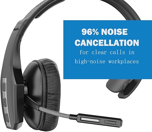 Miniatura 3 de Conambo Auriculares Bluetooth con micrófono, auriculares Bluetooth de camionero con CVC8.0 tres micrófonos con cancelación de ruido 35 horas HD