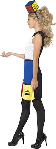 Miniatura 2 de Smiffys Disfraz de cubo de Rubik, multicolor con vestido, diadema y bolsa, con licencia oficial de Rubiks Cube, disfraces para adultos