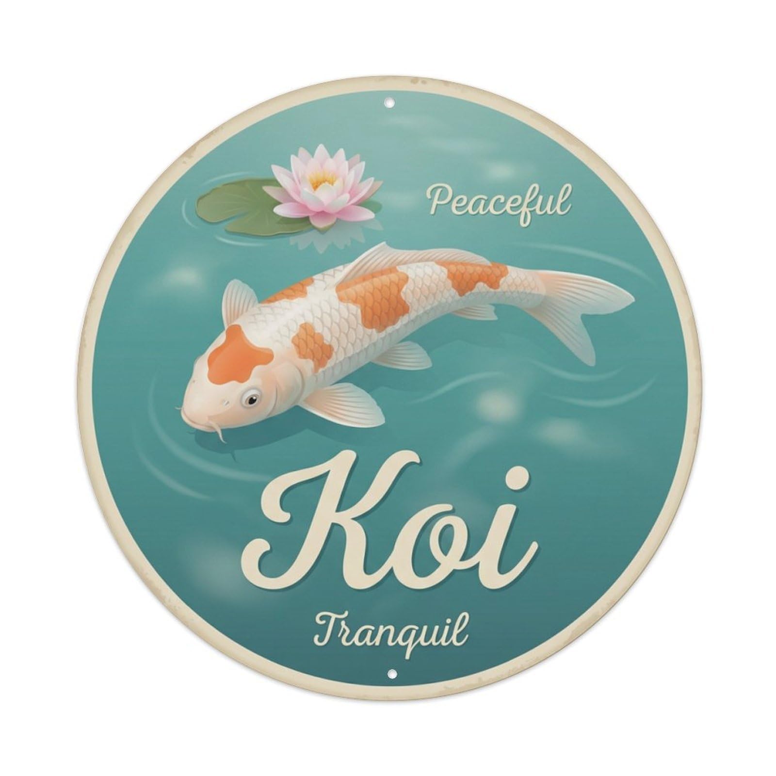 Koi Fish Peaceful Tranquil Serene Waters Calm Quiet Still Metal Tin Sign