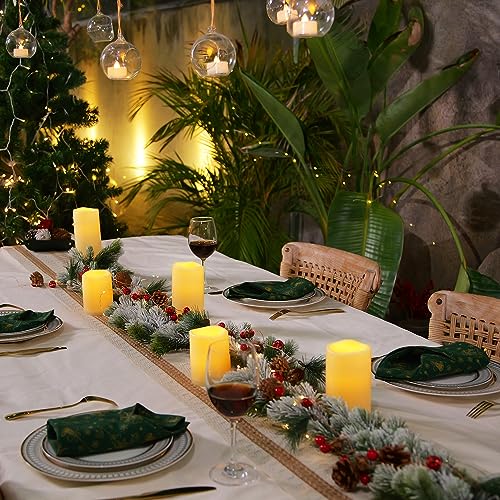 Image of Homemory 9 Pack Flameless Candles, Outdoor Waterproof, Battery Operated LED Pillar Candles with Remote Control and Timer, Plastic, Long Lasting