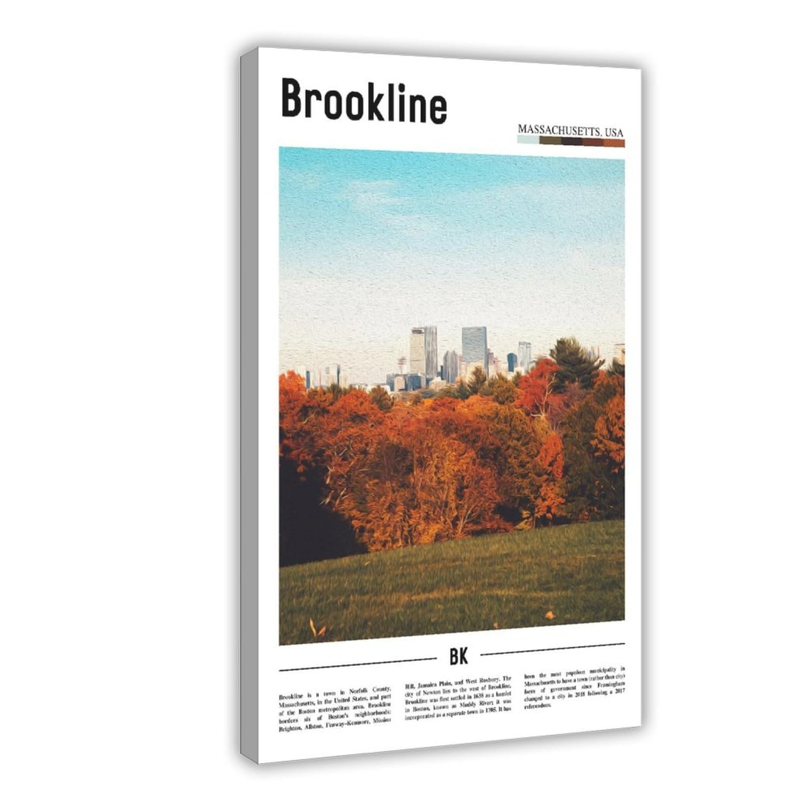 Wcyb Frame Brookline Massachusetts The United States Of America Scenery Travel Prints Posters Canvas Deco Paintings Wall Art For Office Living Room Hangable Fram