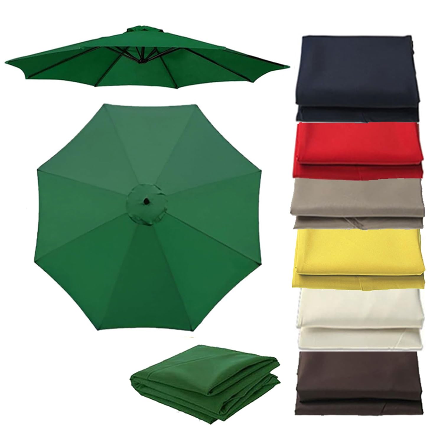 Toile de Remplacement for Parasol 8 Baleines 3m/3.5m/4m Housse de Parasol Déporté et Centre,Tissu Polyester avec Protection UV,Imperméable,Auvent de Terrasse et Jardin