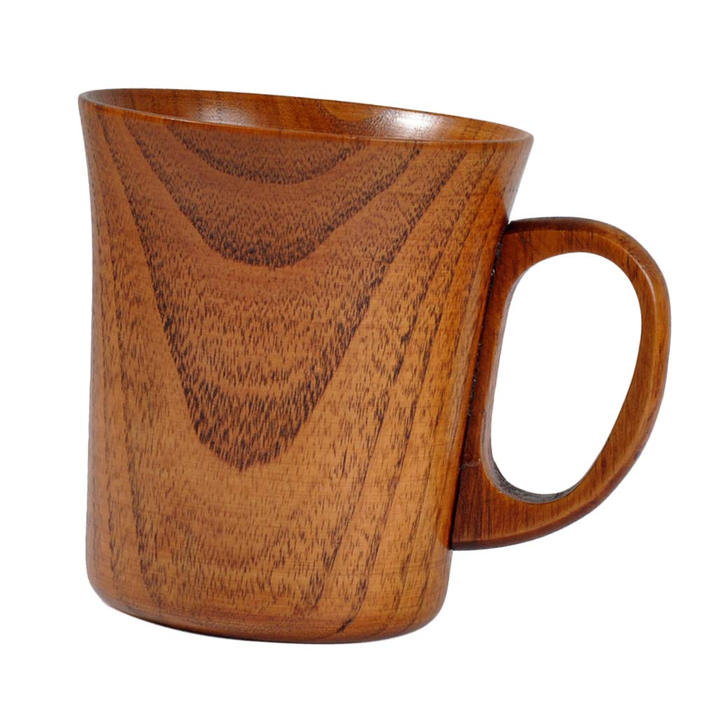 Taza de madera para regalo original taza de té artesanal con asa cómoda