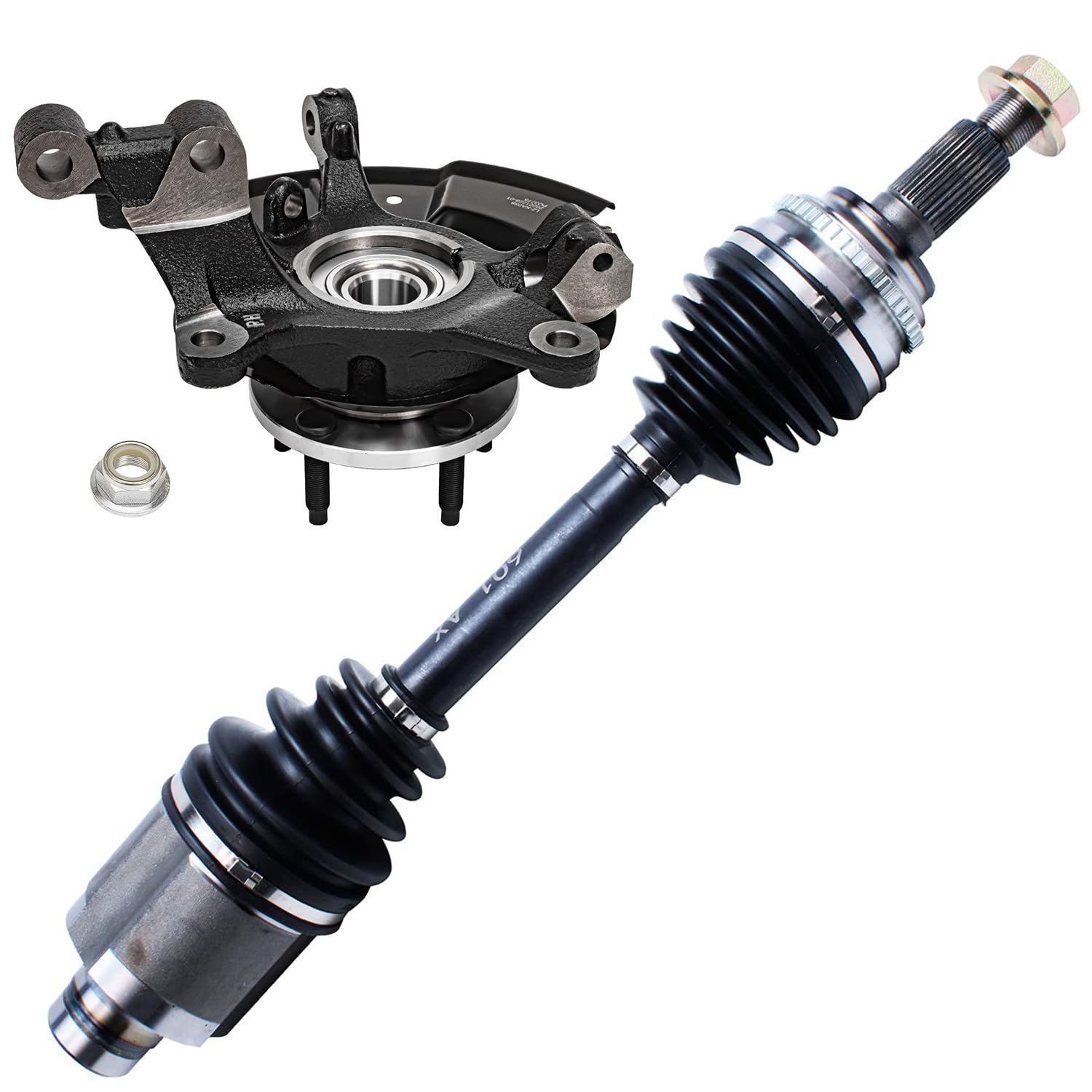 Detroit Axle - FWD Front Right Steering Knuckle CV Axle for 11-14 Ford Edge