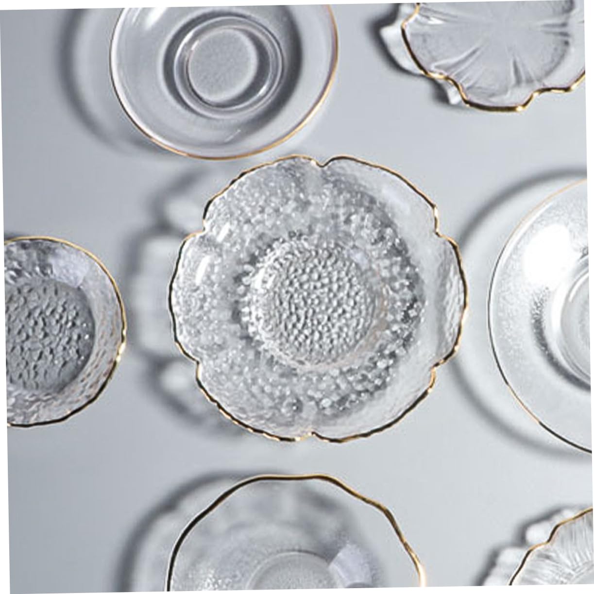 4 Stück Glasuntersetzer aus Glas im Japanischen Stil | Blumenform, für Tee im Restaurant der Bar, Rutschhemmend und Praktisch im Einsatz