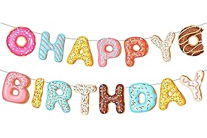 Donut Happy Birthday Banner Donut Party Decorations Donut Theme Birthday Party Kids...