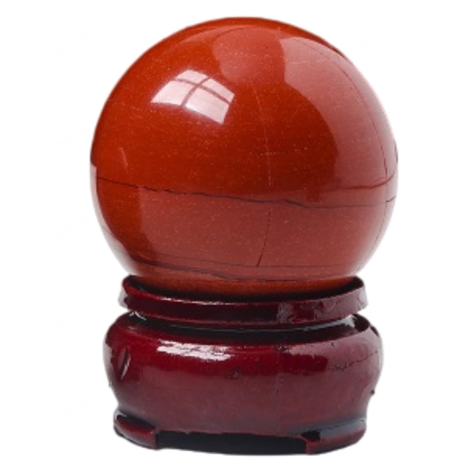 NHKSFBLQ Red Jasper Ball Sphere Gemstone Hand Carved Crystal Altar Devotional Focus Spiritual Cleansing,30mm