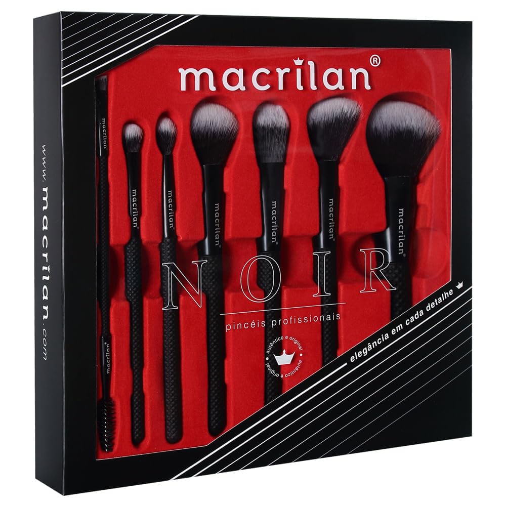 Kit com 7 Pincéis para Maquiagem