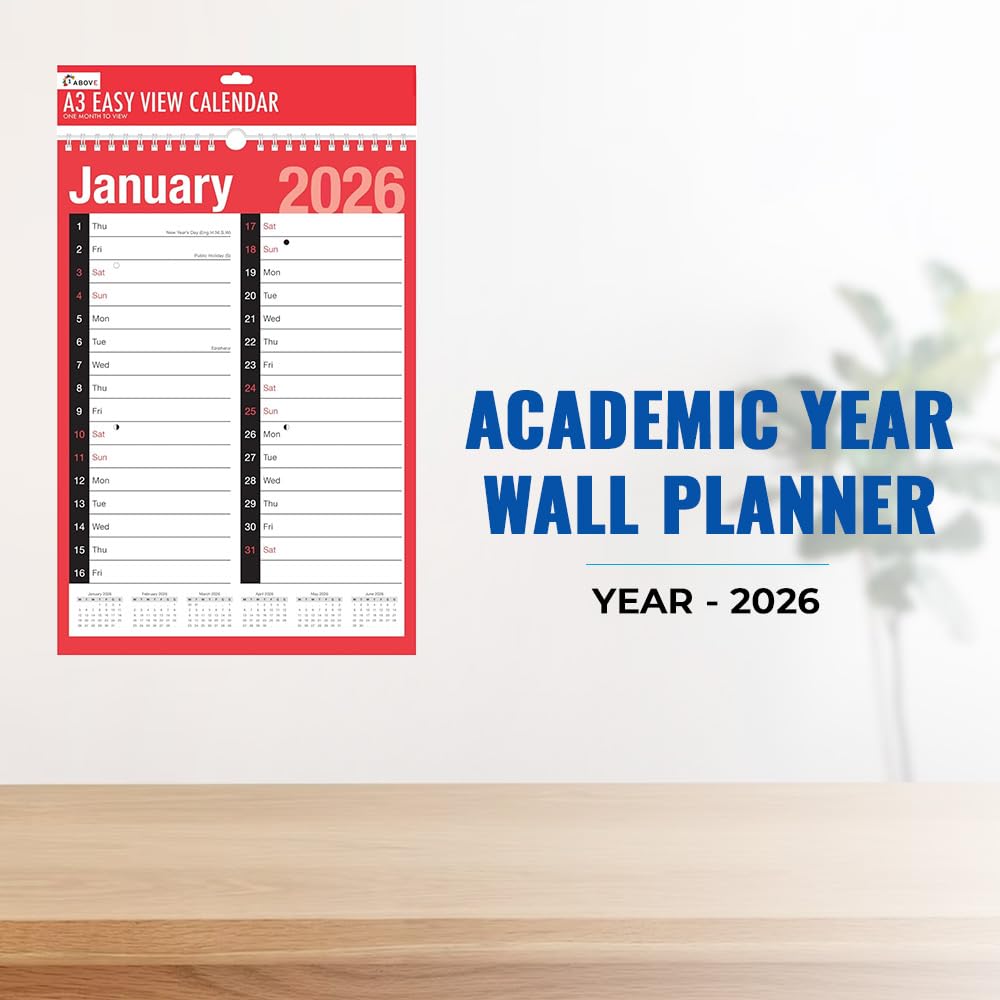 Planificateur ural 2023 – Grand planificateur annuel A1 avec papier