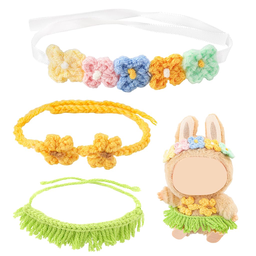 FIDWALL Handmade Outfits for 15-17cm Dolls (No Doll), Bunny-Inspired and Tropical Skirt Styles