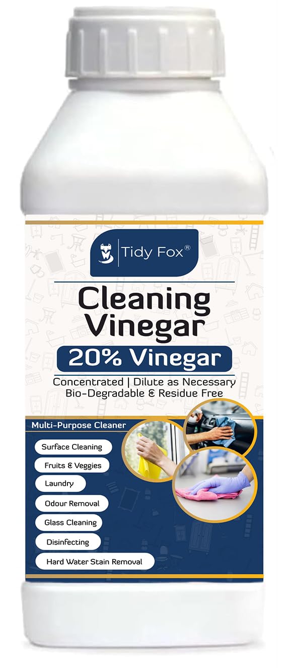 TIDY FOX Vinegar for Cleaning, 20% Concentrated (1 Ltr)