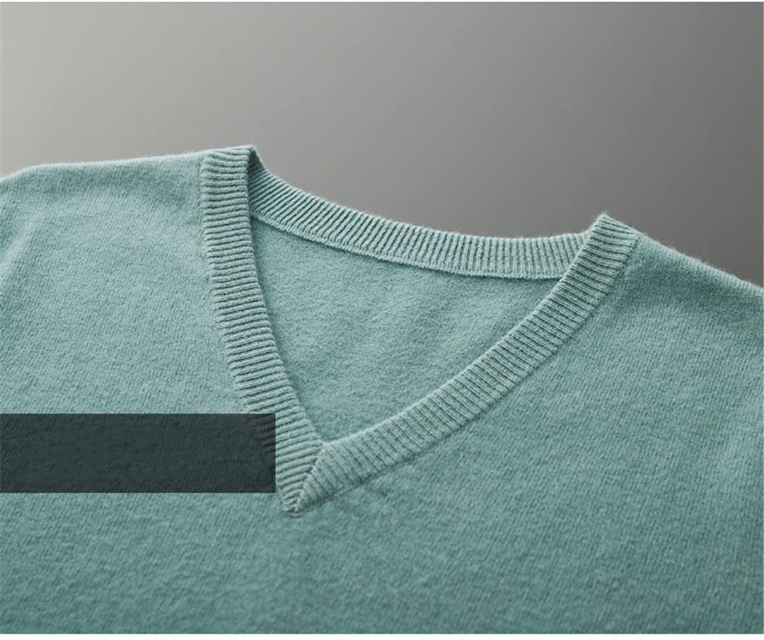 Vogrtcc Maglione in cashmere da uomo con scollo a V Pullover Top Maglione lavorato a maglia Casual Giacca in lana allentata