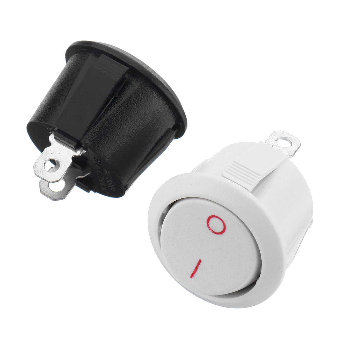 5 Pz Interruttore Barca A Dondolo Nero Rettangolare 2 Pin SPST ON-OFF - Foto 5