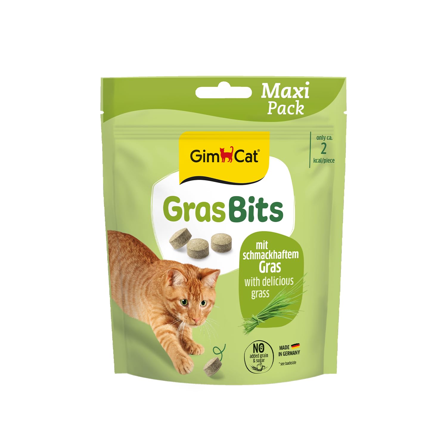 GimCat Grass Bits - Grain-free cat snacks, rich in vitamins, containing real grass - 6-pack (6 x 140 g)