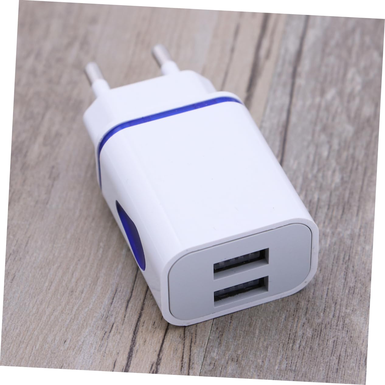 COLLBATH Caricatore da Viaggio con Doppia Porta USB per Smartphone, Forma a Goccia, Luci LED Notturne, Caricabatterie
