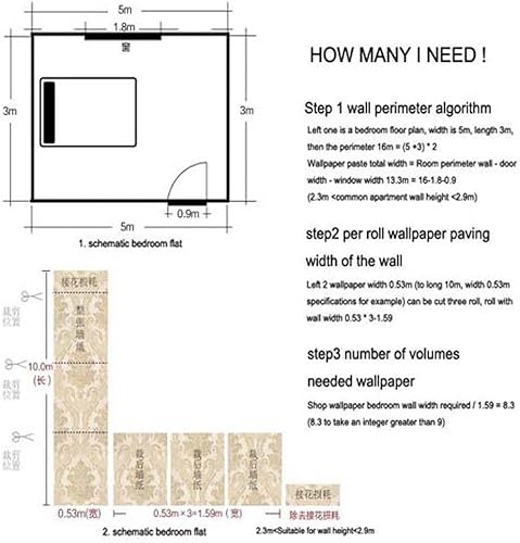 Miniatura 6 de QIHANG - Rollo de papel pintado en relieve profundo de damasco negro clásico europeo para sala de estar, hotel, TV, telón de fondo de 1.7 ft x 32.8