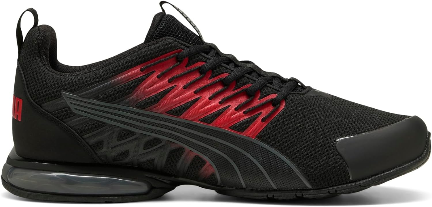 PUMA Men's Voltaic Evo Shoes, Puma Black/Cool Gray/Red 10.5 M US