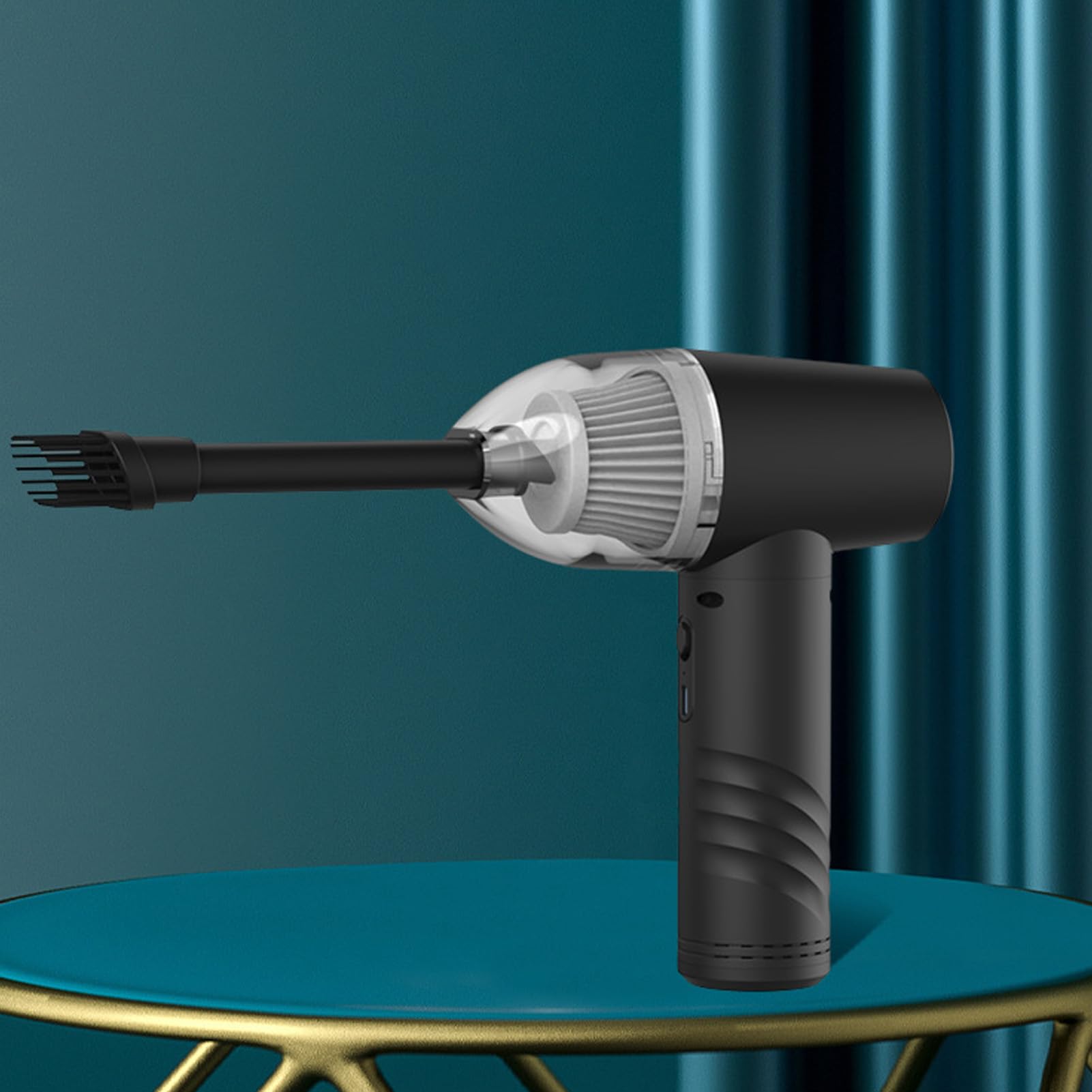 Plumero de Aire Comprimido, 55000RPM Potente Aspirador Inalámbrico para Ordenador con 6 Boquillas Múltiples 3 Engranajes Ajustable 6000mAh Recargable Soplador de Aire Inalámbrico