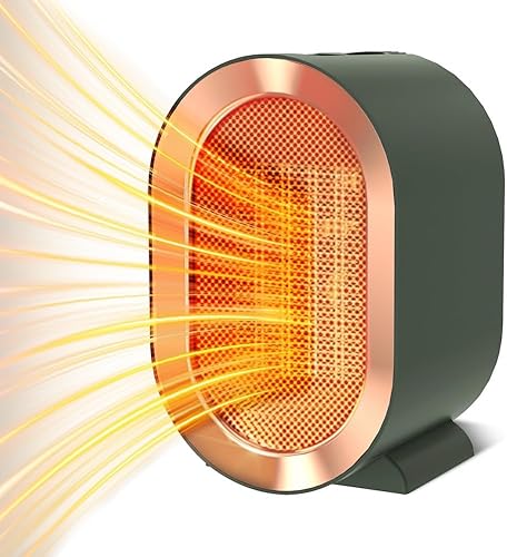 Miniatura 9 de Swocky Calentador de espacio portátil eléctrico para interiores, calentador de escritorio personal de 1200 W, calentamiento rápido y silencioso de