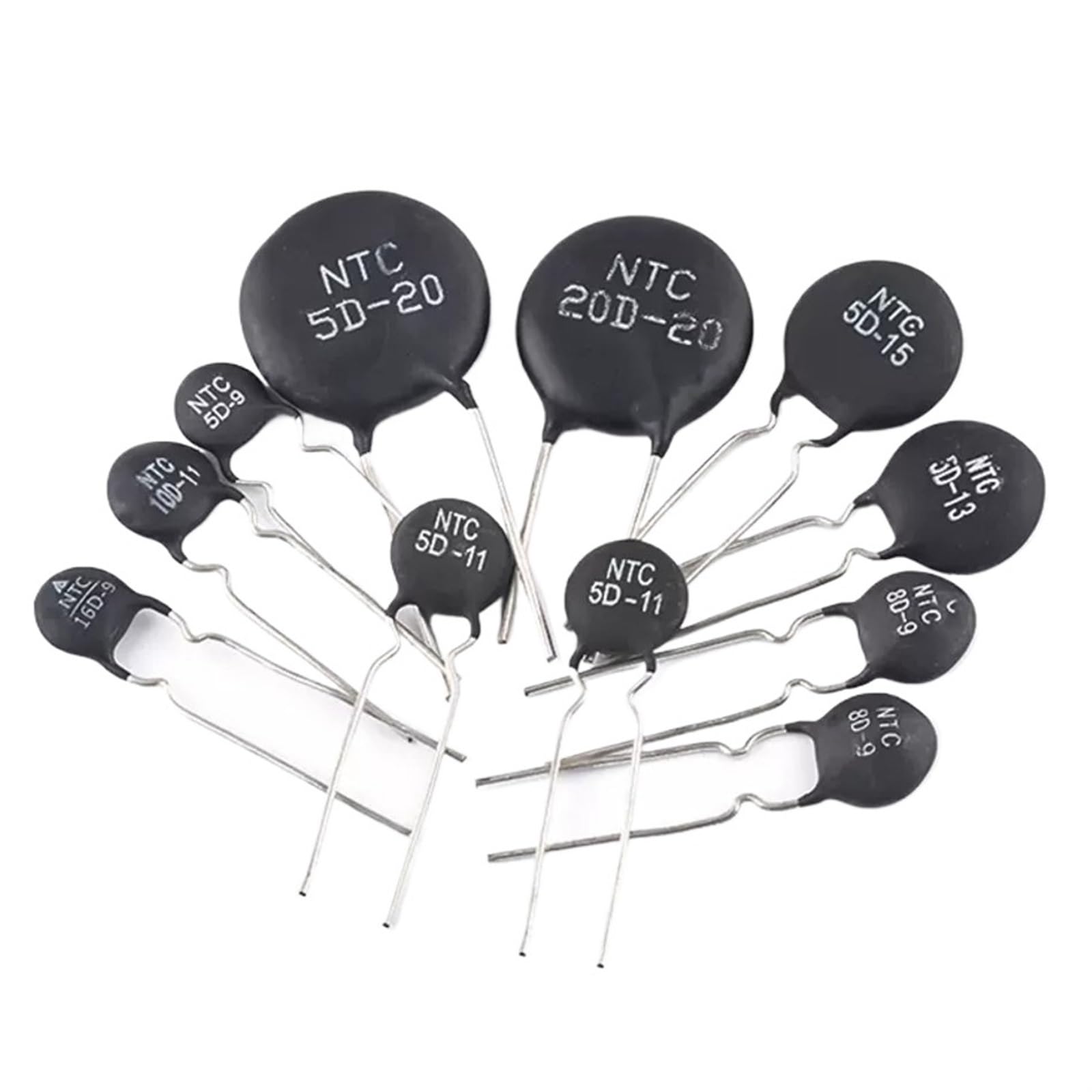 Résistance de thermistance NTC 2,5D 3D 5D 8D 10D 20D 33D 47D Coefficient de température négatif 2,5D-20 5D-9 8D-15 D-11 33D-7 47D-15 (Size : 2Pcs 2.5D-20)