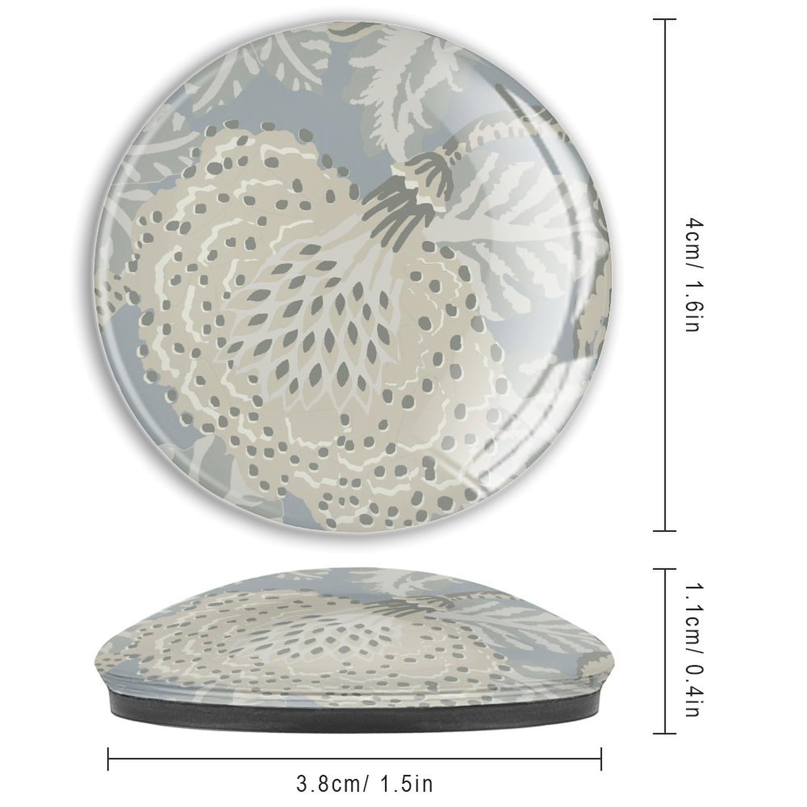 Calamite da frigorifero a forma di chinoiserie, motivo floreale, per lavagna, vetro giapponese, piccoli magneti rustici e carini, per frigorifero, casa, cucina, ufficio, 4 pezzi