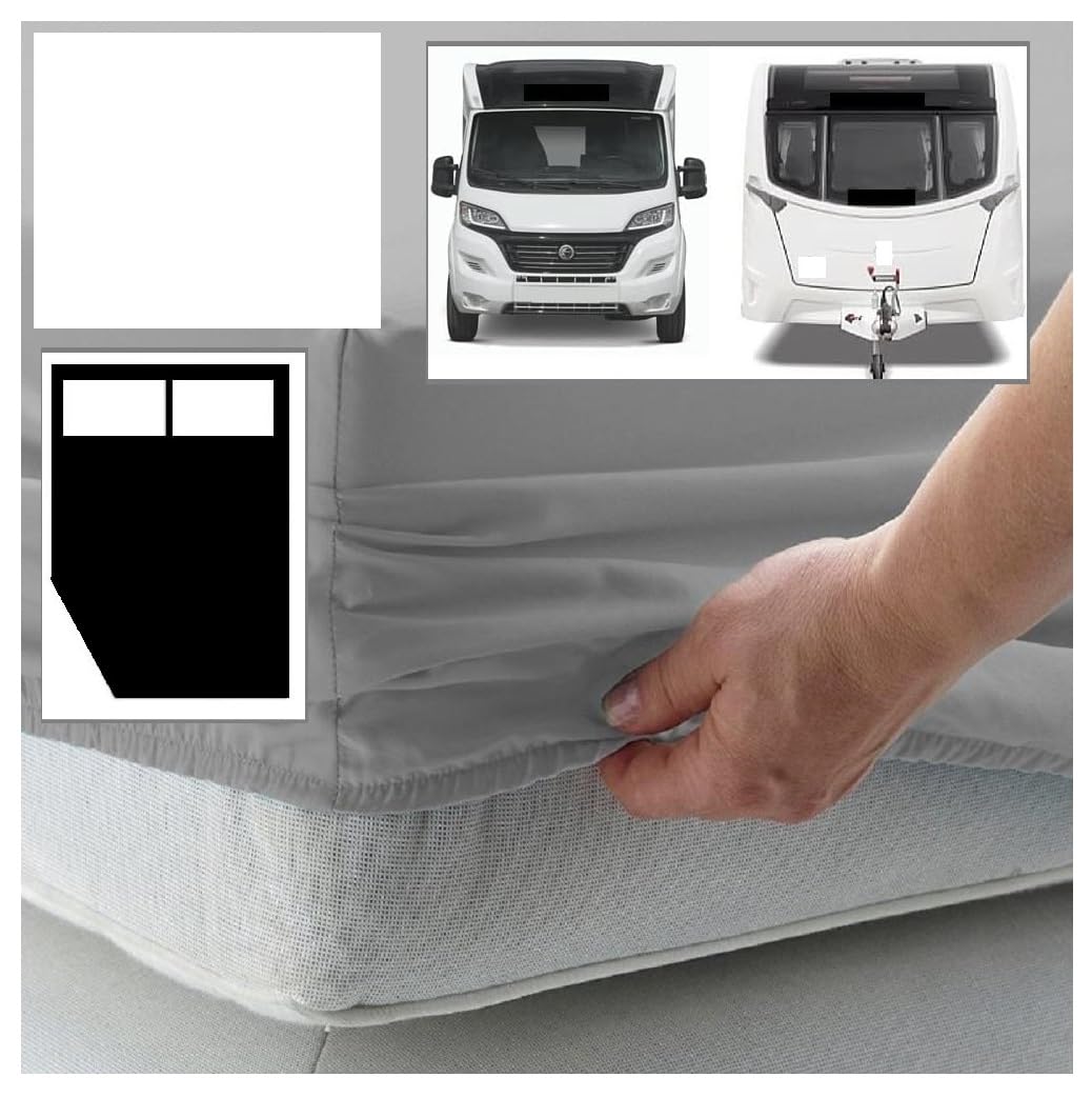 Bedtime Comforts Ltd CARAVAN or MOTOR HOME ""CORNER CUT OFF"" FITTED SHEET - 300 Thread Count Percale Material - Hand Made to Order - 8"" (20cm) (White, Left Hand Cut Off)