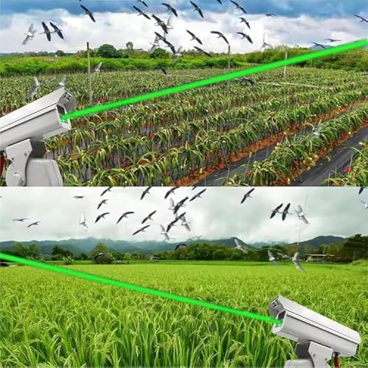 Automatic Bird Deterrent Industrial Laser Bird Scarer 360 Auto-Rotating, Heavy Rainproof, Auto-Cruise Mode Protects Wind Turbines/Substations/Heritage Buildings,B