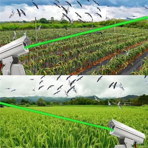 Disuasor láser automático de Cazadores de pájaros: Repelente de pájaros Impermeable de 360° controlado por aplicación, Cubre 300㎡, eficaz para Palomas, estorninos, gorriones y más.