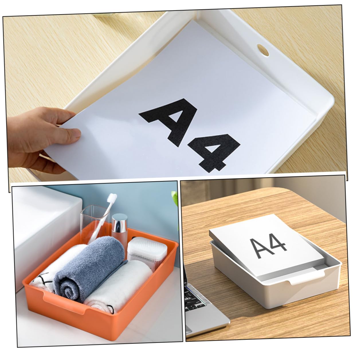 SHINEOFI 4pezzi Organizzatore Da Scrivania in Pp Per Ufficio e Dormitorio Scaffale Per Compiti e Vassoio Portadocumenti Per Letteratura e Cancelleria