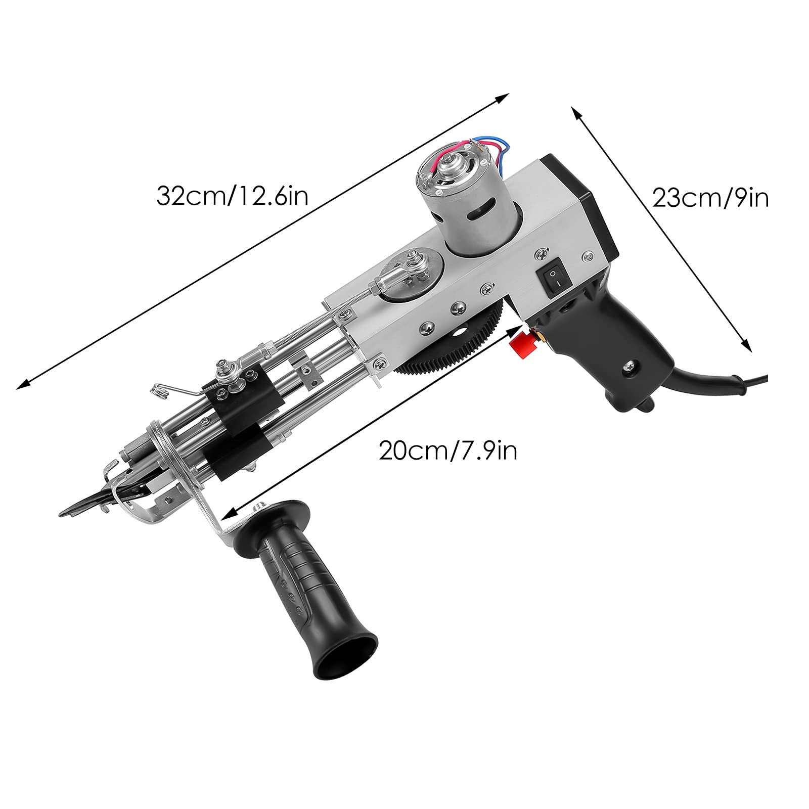 WZFANJIJ Electric Carpet Tufting Gun, DIY Embroidery Tools, Loop & Cut Pile Rug Tufting Gun, Hand-Held Knitting Carpet Machine, Rug Making Tools with Wool Yarn and Fabric