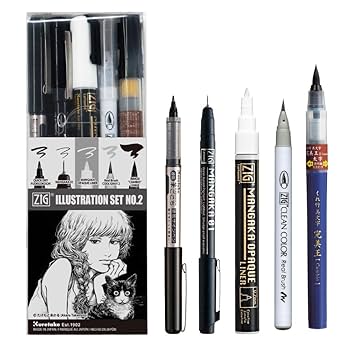 Amazon.com: Kuretake Zig Inktober pen set, for Illustration
