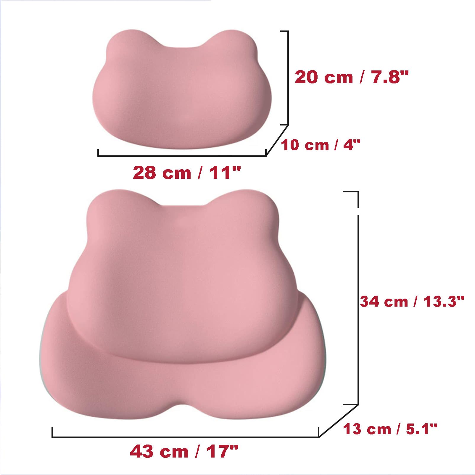 Cuscini Ortopedici in Memory Foam, Cuscino per Coccige e Supporto Lombare, per Dolore a Schiena e Colonna, per Casa, Ufficio e Auto,Rosa