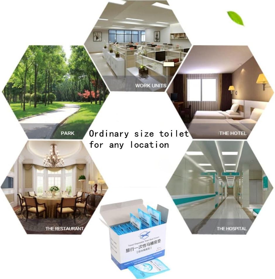 XICHEN - Pocket Size Disposable Plastic Toilet Seat Covers Travel Pack 50PCS ，40cmx48cm Individually Wrapped