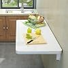 White Folding Wooden Wall-Mounted Drop-Leaf Table Desk,Out Convertible Desk Multi-Function Computer Writing Dining Home Office Space Saving Hanging