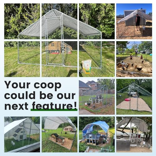 Chicken Coop Large Metal Chicken Run for 6/10 Chickens Poultry Cage with Waterproof Cover for Duck Walk-in Chicken Pen for Yard