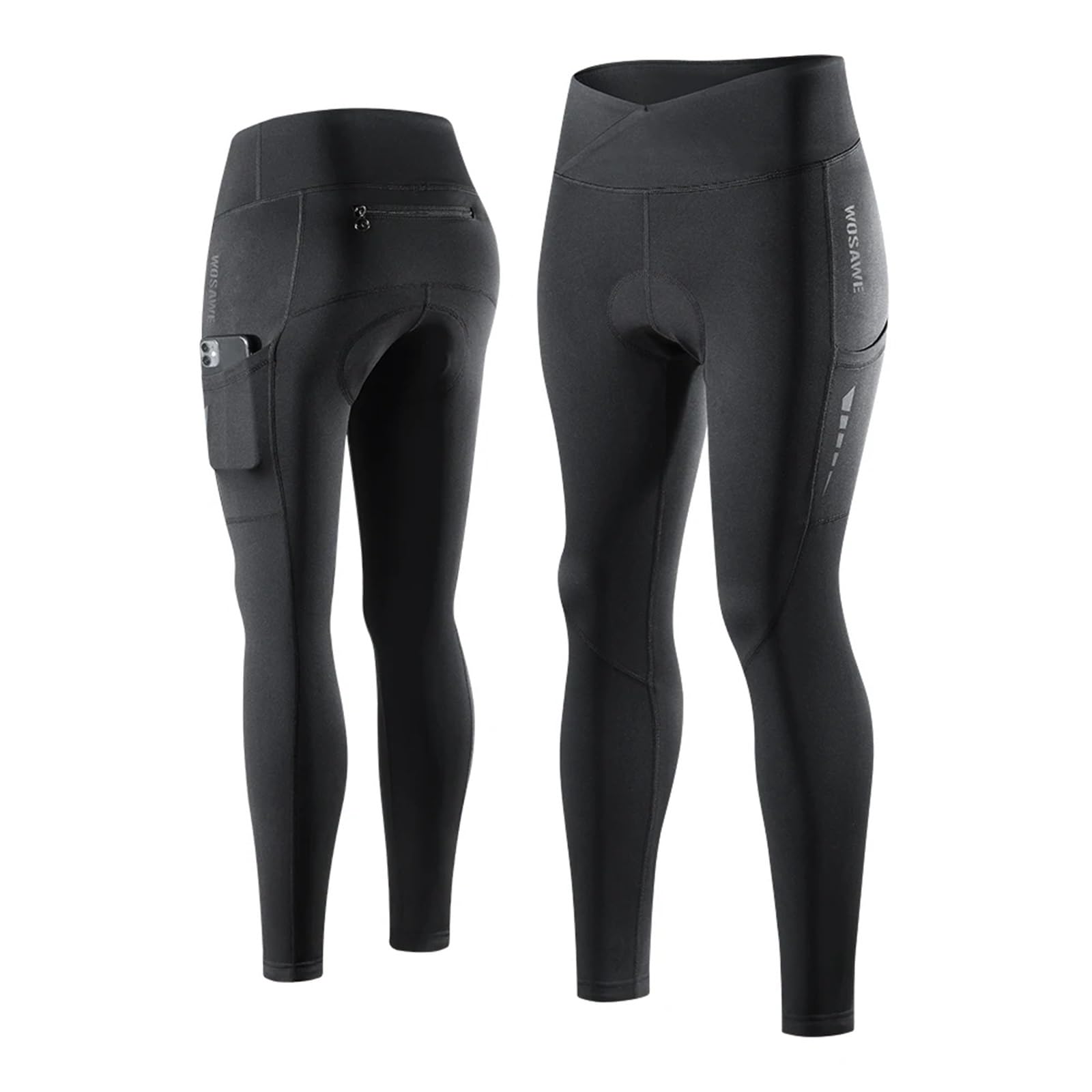 Tirantes De Ciclismo Pantalones con pechera for bicicleta, ropa de invierno for mujer, pantalones cortos con pechera for ciclismo, medias cálidas a prueba de viento de lana térmica for invierno(Pant,S