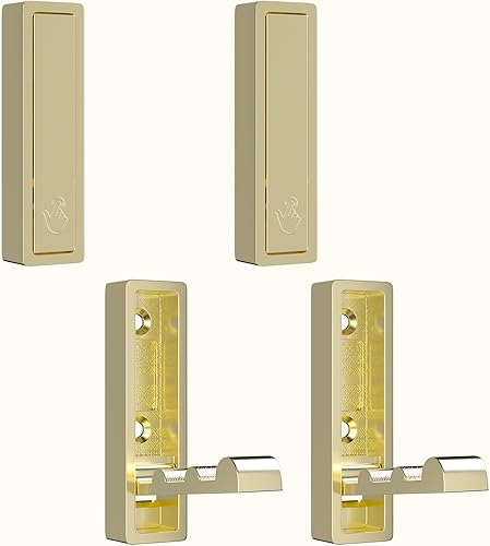 Miniatura 1 de ANJUU 4 ganchos de pared plegables, ganchos de pared resistentes plegables para armario, ganchos de metal para colgar en la pared, para entrada,