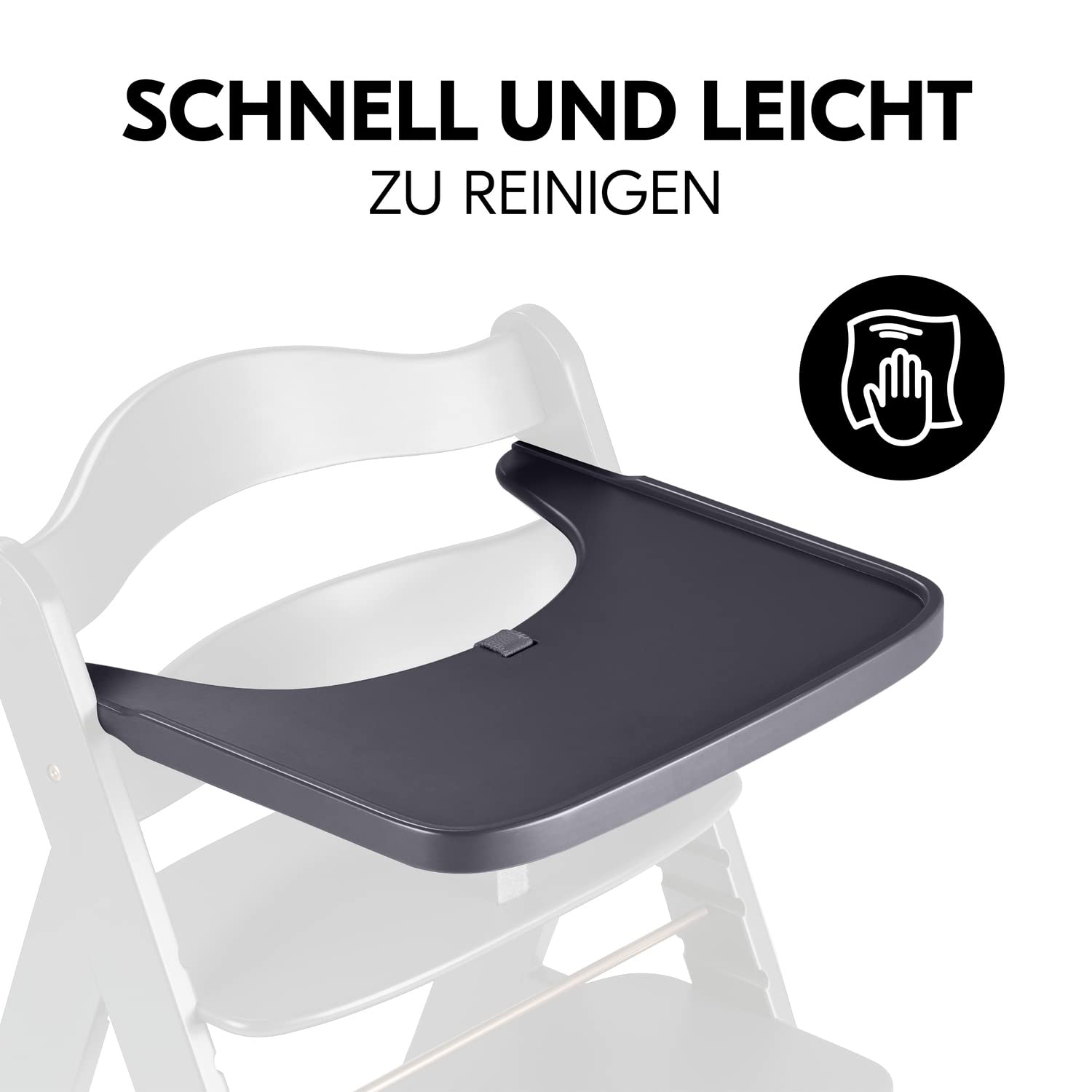 hauck Drewniana deska do jadalni Alpha+ & Beta+ drewniane wysokie krzesło Alpha Wooden Tray, dla dzieci w wieku 6-36 miesięcy, stół do jadalni z drewna bukowego z certyfikatem FSC® z podwyższoną