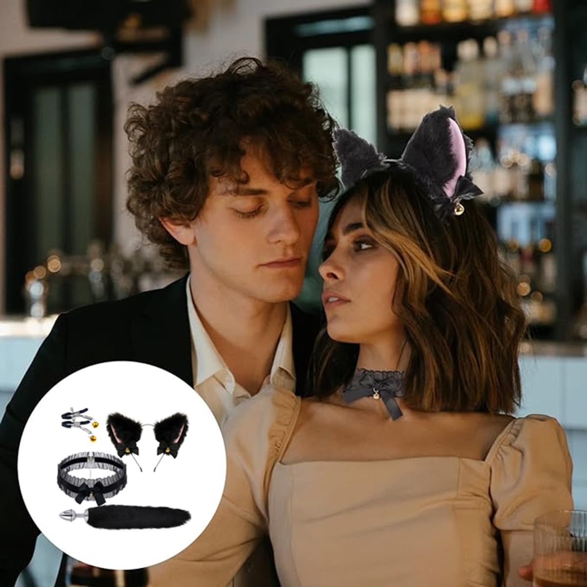Fox Hair Tail et Ear Clips Halloween Costumes Accessoires Partie, Thanksgiving Cadeau de Noël - H