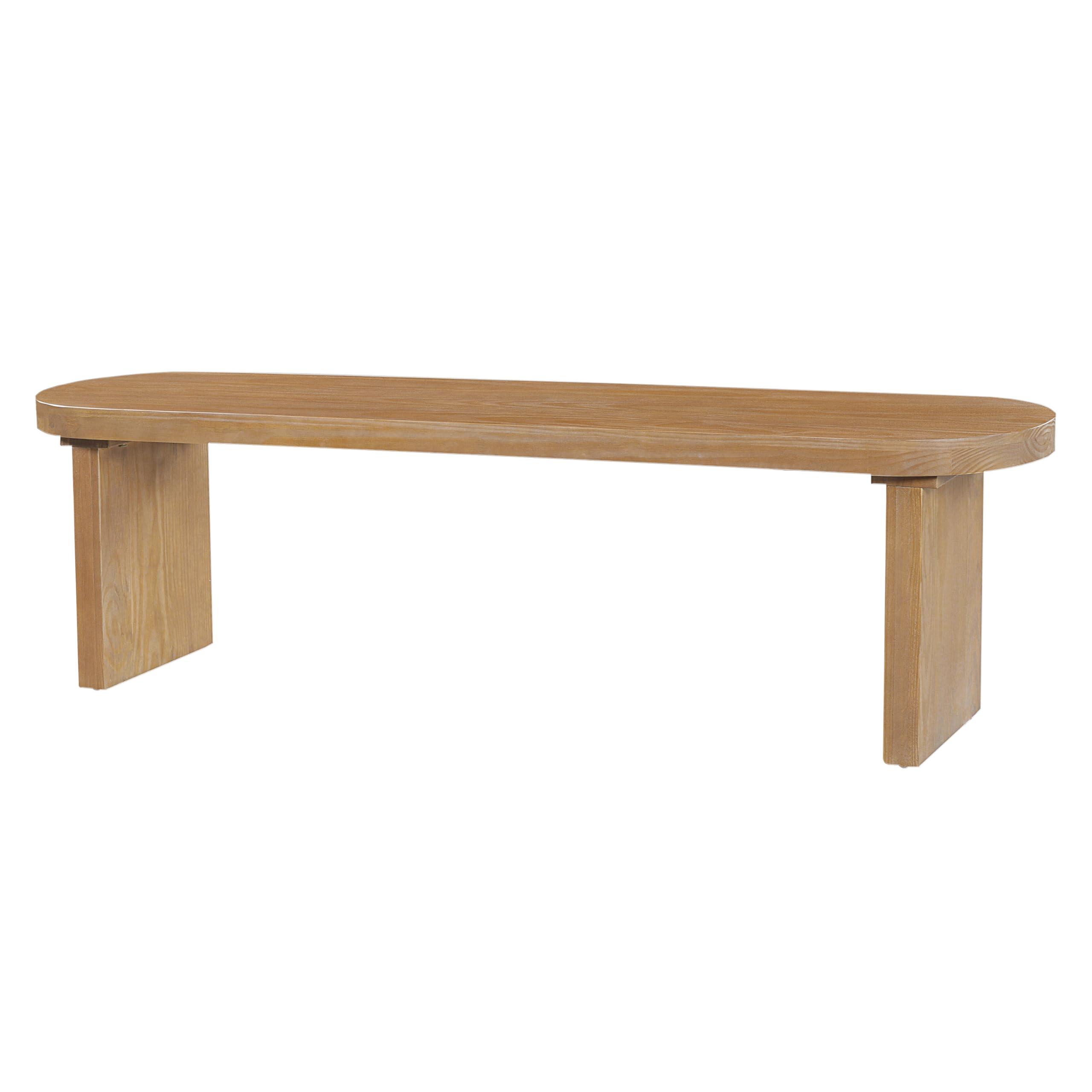 Christopher Knight Home Arford 62.8" Indoor Pine Dining Bench, Solid Wood Bench Seat for Dining Table, Modern Oval Dining Seat, Spacious Seating, Long Footstool for Living Room Dining Room, Pine Wood