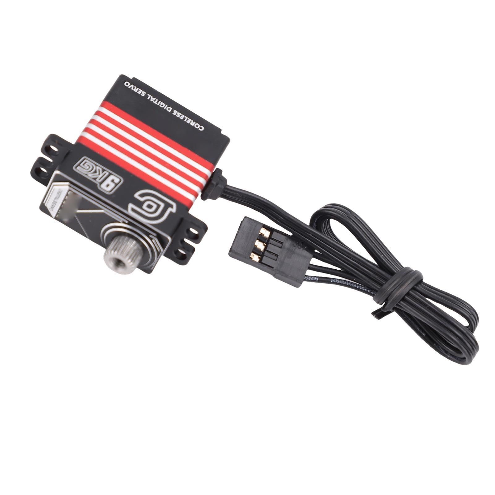 servo digital RC de 9 kg con brazo, resistente al agua IP66, de metal, repuesto para SCX10 III 1/18 Crawler. (Roja)