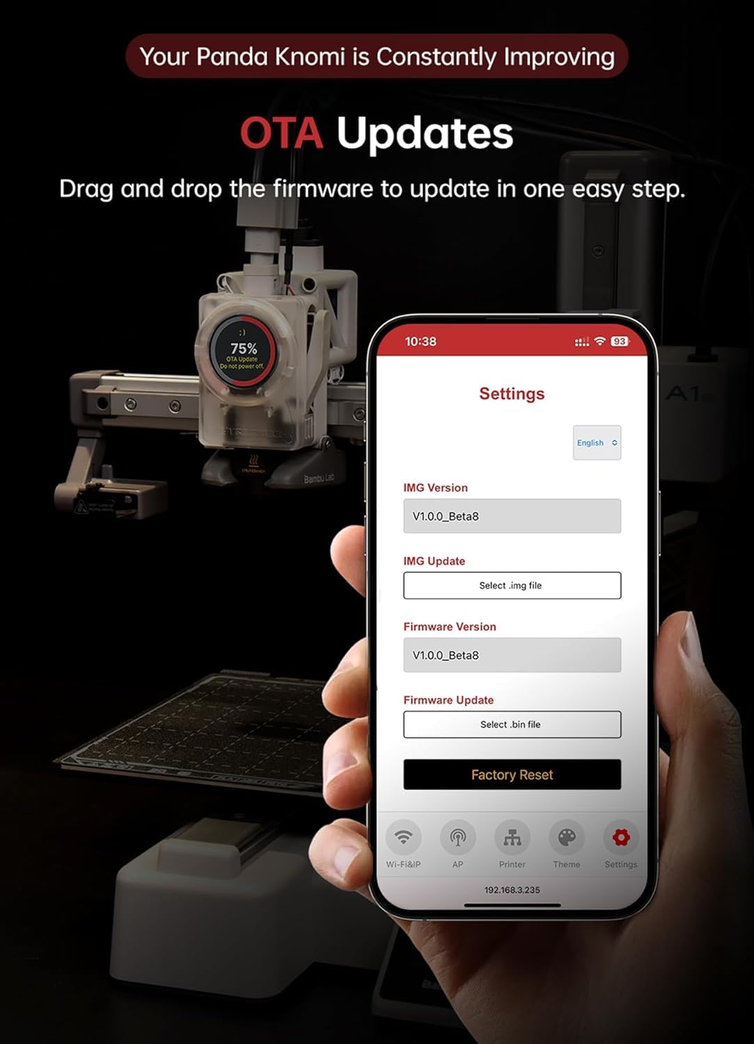 BIGTREETECH Panda Knomi + przezroczyste etui, głowica narzędziowa z sitkiem do ulepszania Bambu-Lab A1, A1 Mini, Plug and Play, kompatybilny z P1P P1S X1C X1E OTA Firmware Update