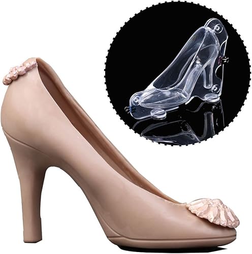 Miniatura 2 de KALAIEN Zapatos de tacón alto Chocolate Candy Molde Bundle Moldeo 3D Moldes de pastel de fondant Tamaño grande