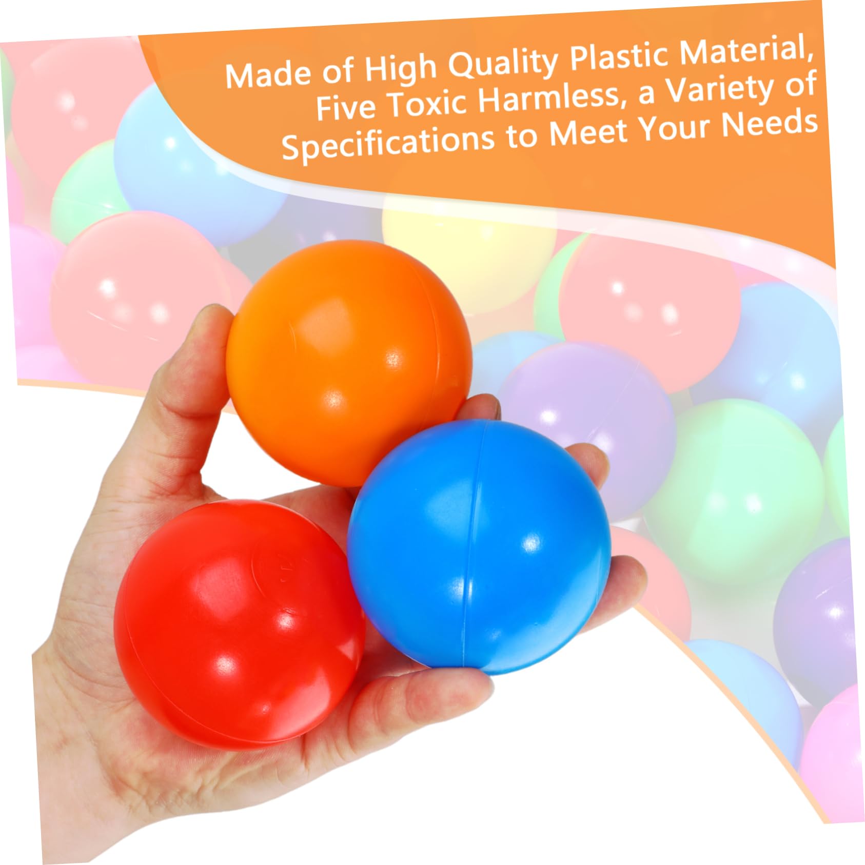 TOYANDONA 100 Piezas Bolas Oceánicas Infantiles de Coloridas y Reutilizables para Piscina y Piscina de Bolas Divertido para Fiestas y Parques Recreativos Color Aleatorio